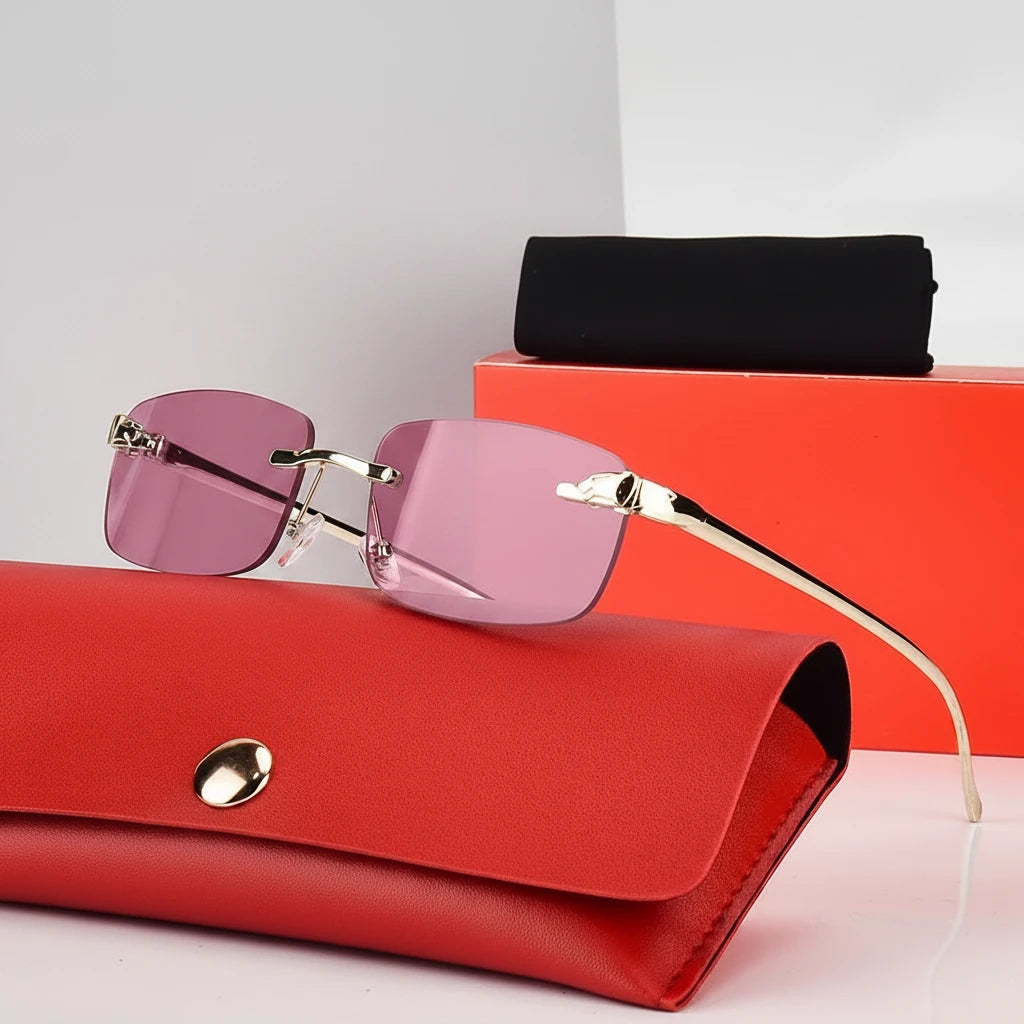 Lunettes Sans Monture Style Luxe — 16 Coloris UV400 ✨