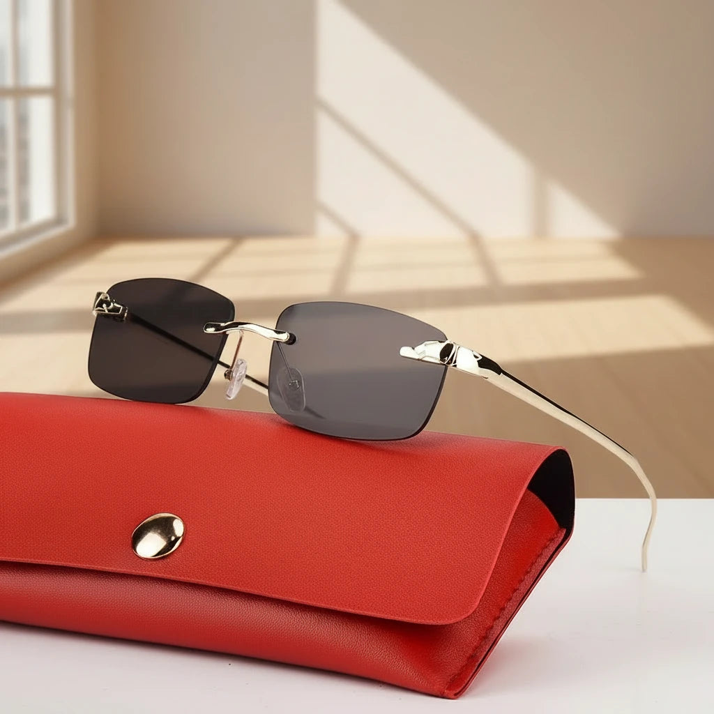 Lunettes Sans Monture Style Luxe — 16 Coloris UV400 ✨