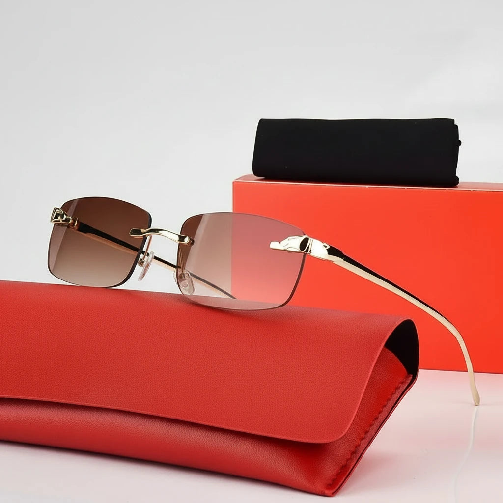 Lunettes Sans Monture Style Luxe — 16 Coloris UV400 ✨